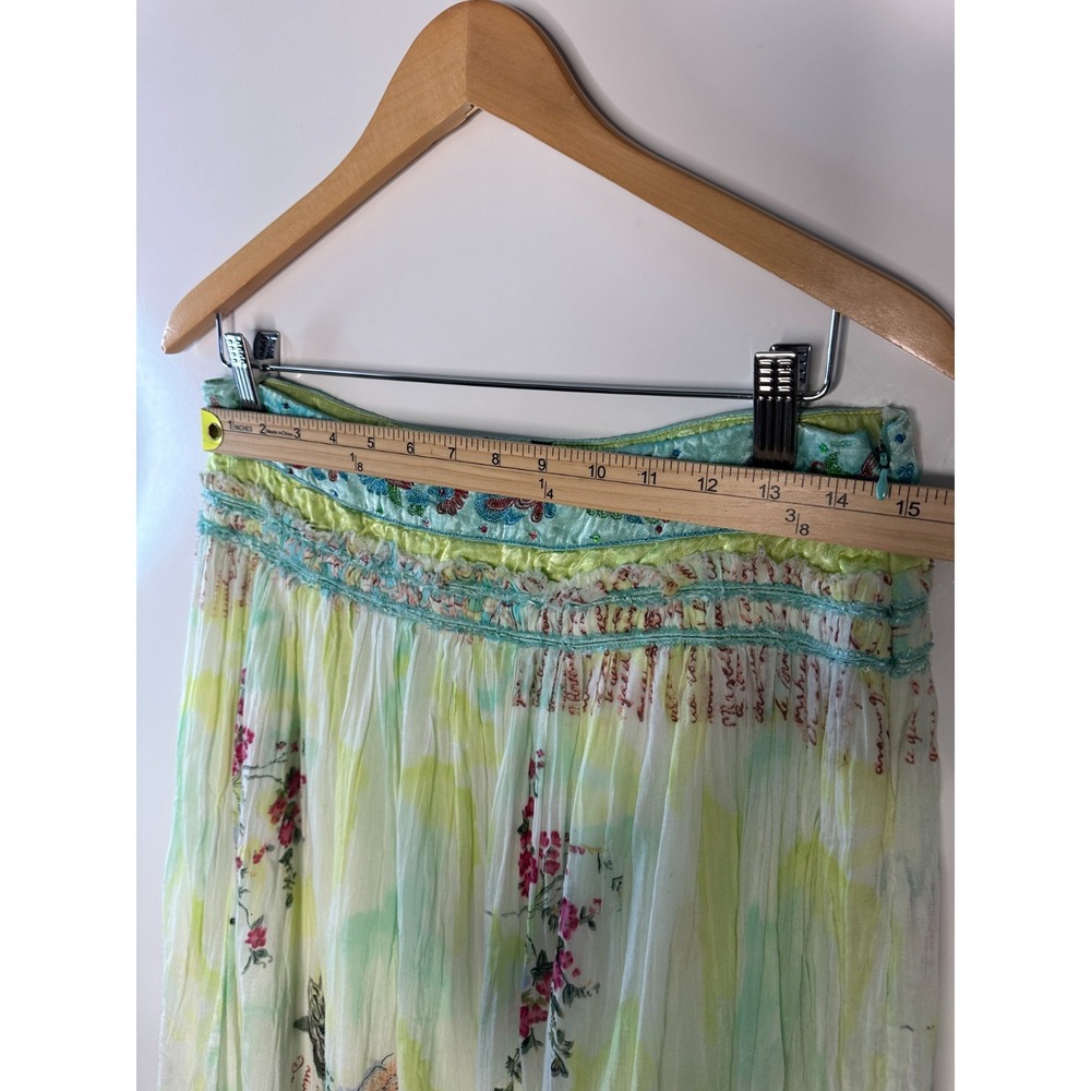 Y2K Chaudry KC Floral Embroidered Sequin Midi Skirt Fairy Ethereal Whimsical - Picture 8 of 13